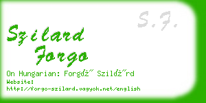 szilard forgo business card